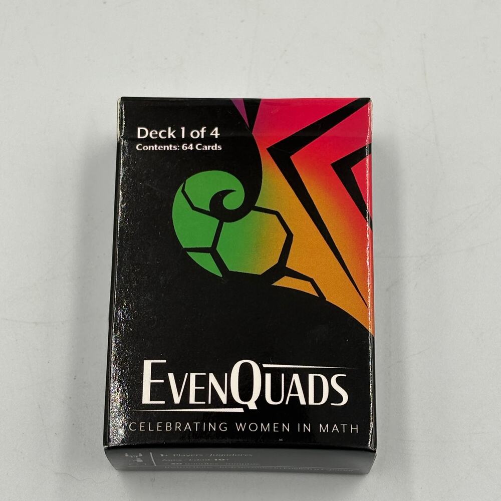 EvenQuads Even Quads Women in Math Deck of Cards Games